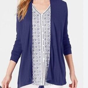 J. Jill Cardigan Sweater Open Front Long Sleeve Lightweight L Women